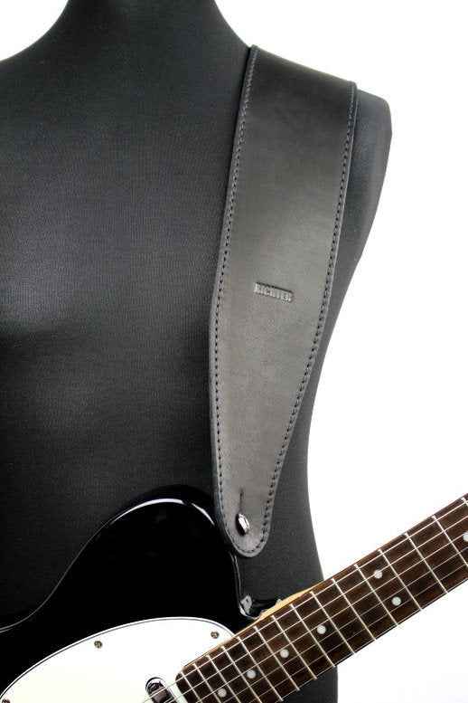 Richter Raw V Nappa Black Guitar/ Bass Strap 1505