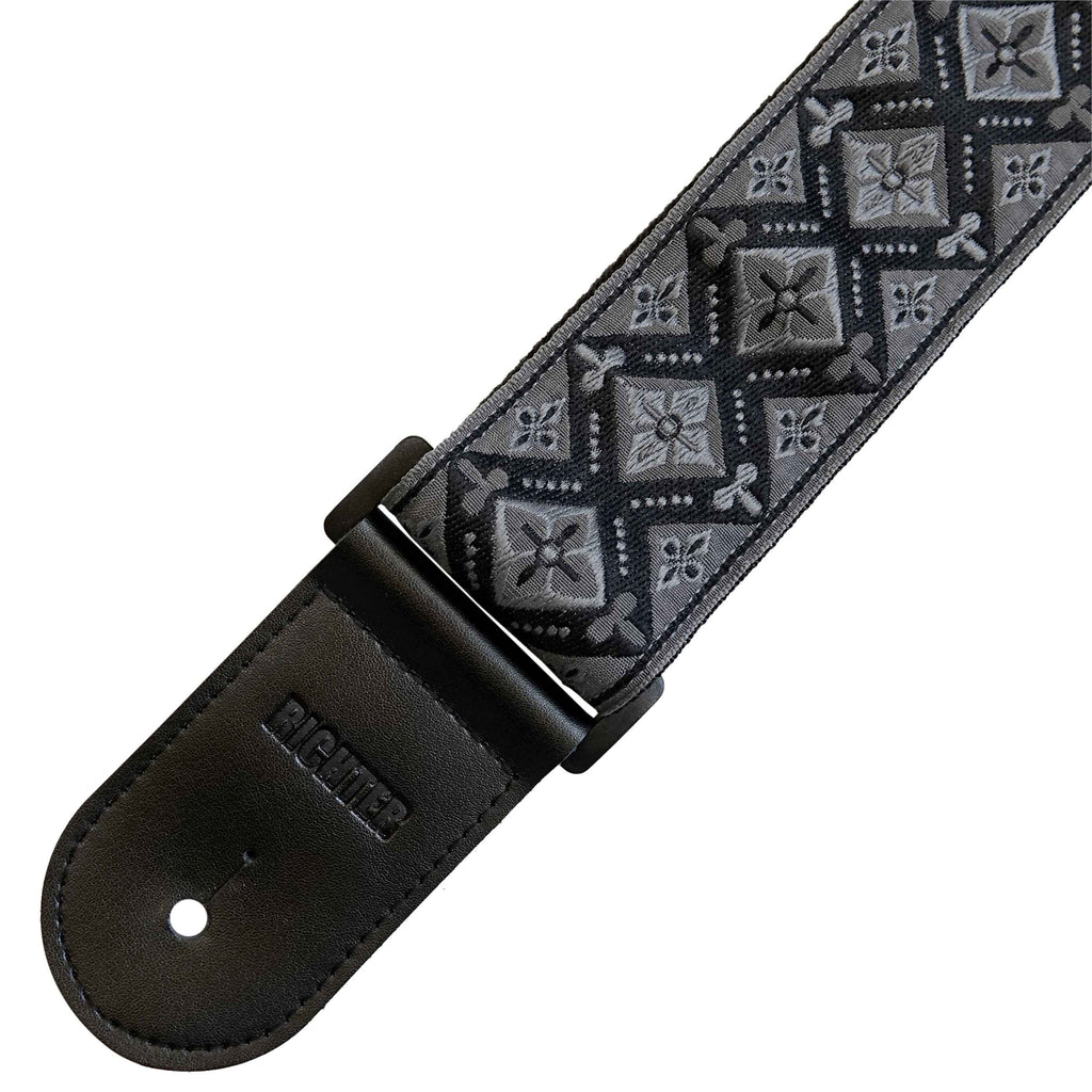 Richter Retro Black & Grey 1865 Guitar/ Bass Strap