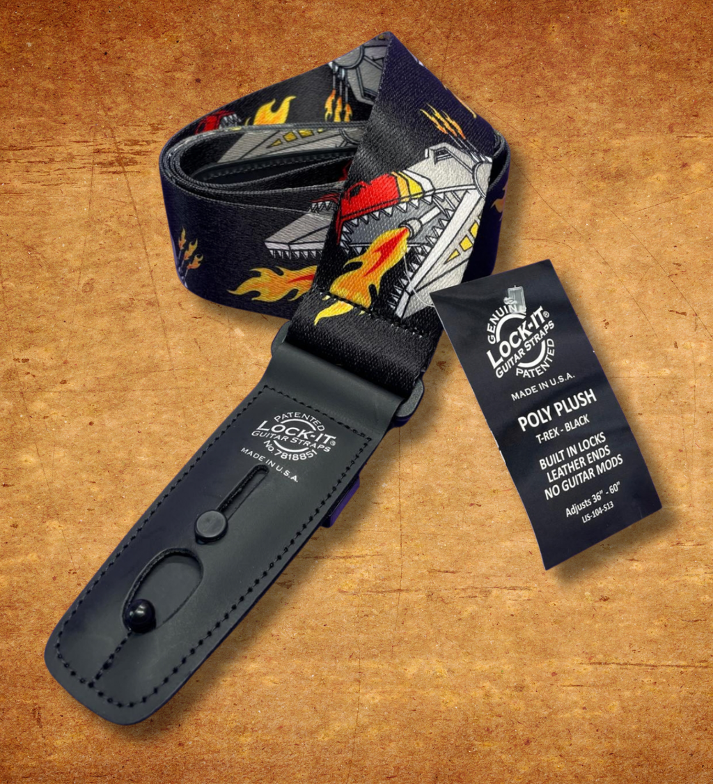 LOCK-IT 2" PLUSH POLY T-REX Guitar Strap