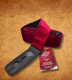 LOCK IT 2" CRUSHED VELVET RED Guitar Strap