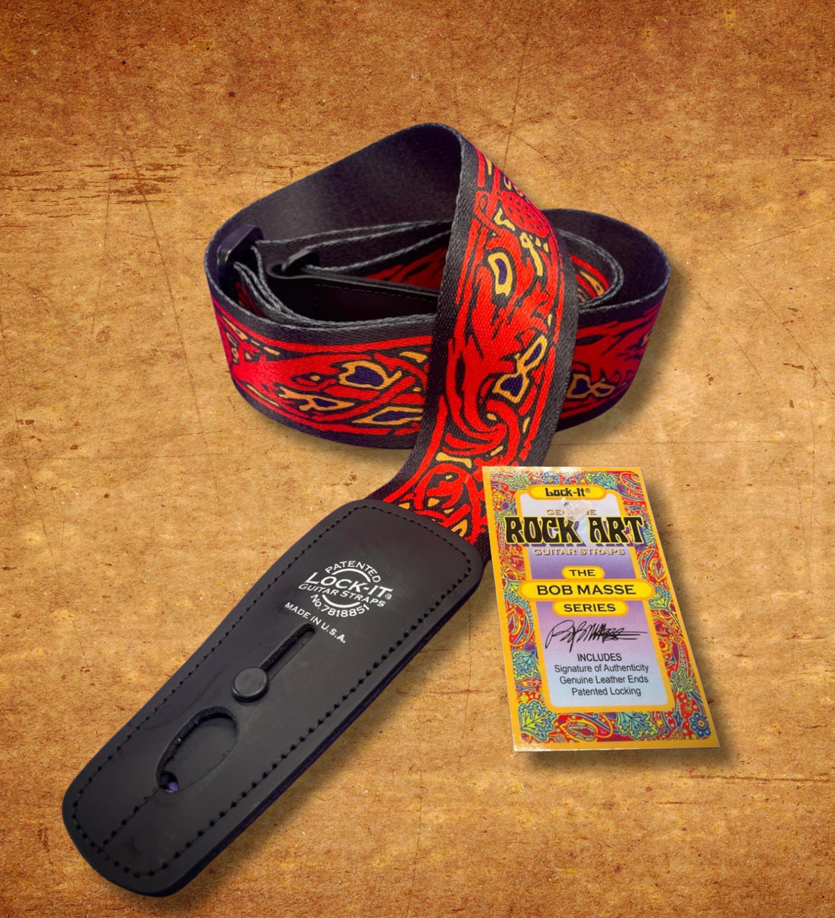 LOCK IT Red Thistles, Bob Masse Soft Plush Poly Strap