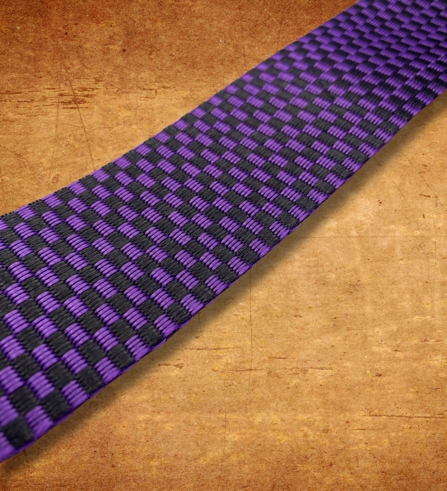 LOCK IT 2" POLY CHECKER - Purple/Black Guitar Strap