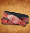 ISUZI CK01 Dark Red Celtic Knot Leather Guitar Strap