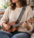 ISUZI UKLL-50 Premium Black/Blue Pattern Ukulele Strap
