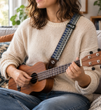 ISUZI UKLL-50 Premium Black/Blue Pattern Ukulele Strap