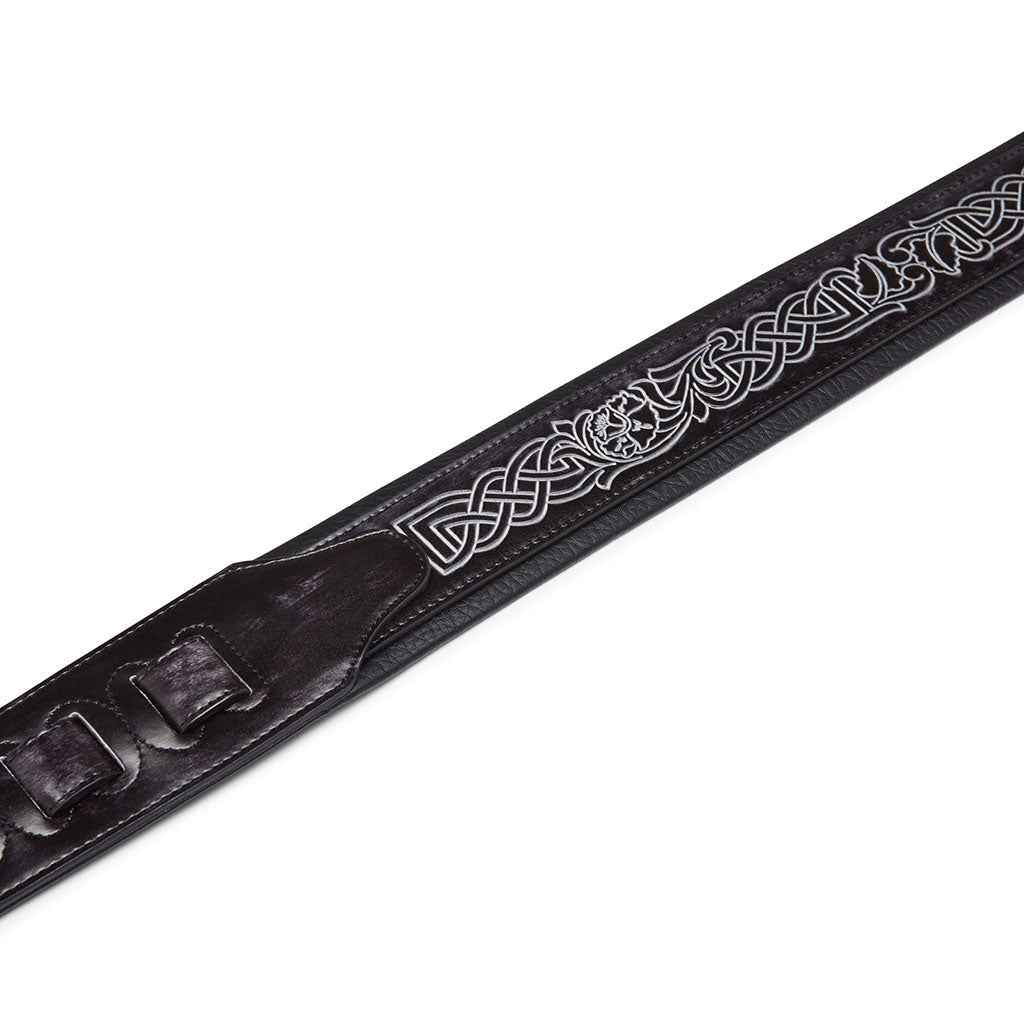 ISUZI CK01 Black Celtic Knott Leather Guitar Strap