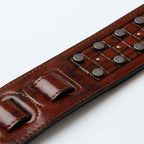 ISUZI DLX21-2 Light Brown Garment Leather Guitar Strap
