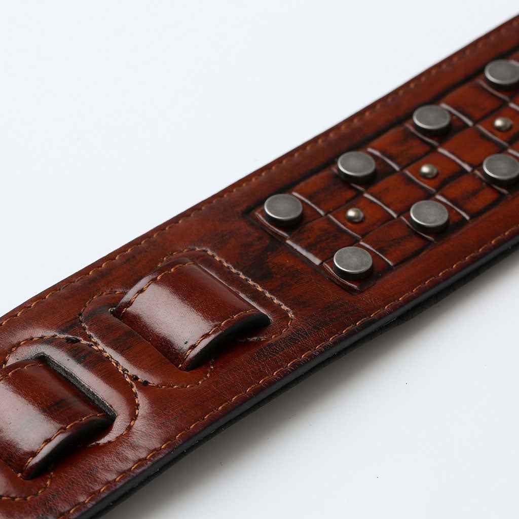 ISUZI DLX21-2 Light Brown Garment Leather Guitar Strap