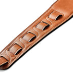 Isuzi Bass Strap BST11-1 Wide Black Garment leather Guitar/Bass strap with a TAN Top