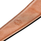 Isuzi Bass Strap BST11-1 Wide Black Garment leather Guitar/Bass strap with a TAN Top