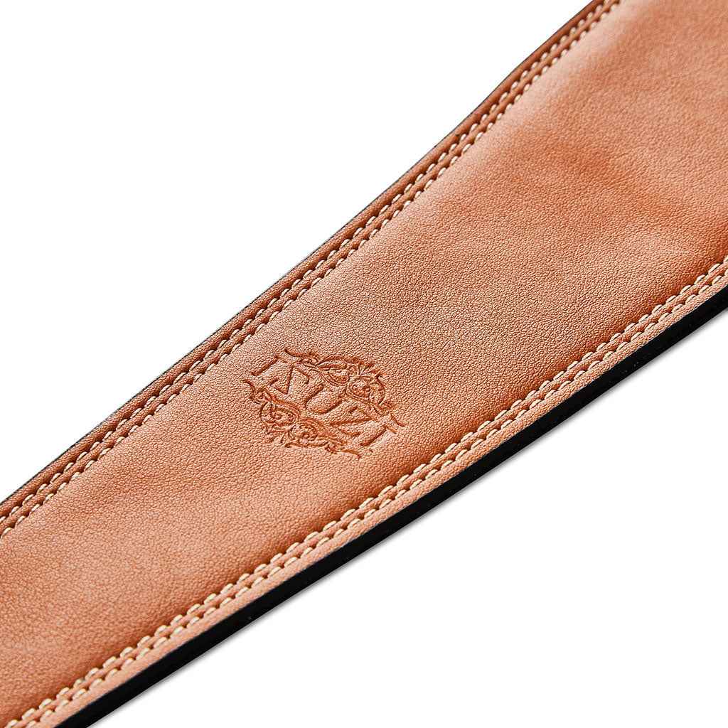 Isuzi Bass Strap BST11-1 Wide Black Garment leather Guitar/Bass strap with a TAN Top