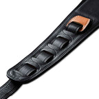 Isuzi Bass Strap BST11-1 Wide Black Garment leather Guitar/Bass strap with a TAN Top