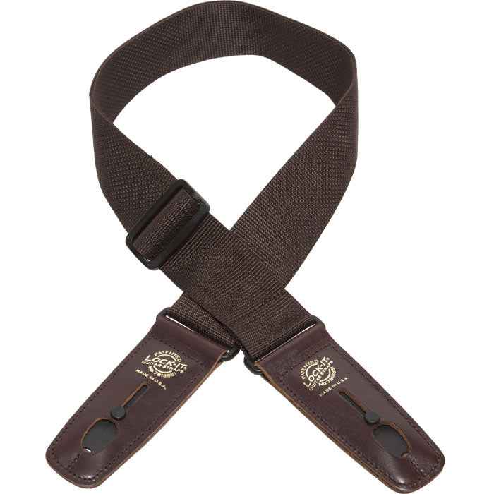 LOCK IT 2" POLY BROWN Guitar Strap