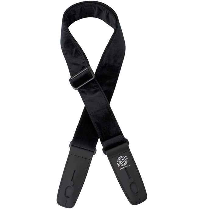 LOCK IT 2" CRUSHED VELVET BLACK Guitar Strap