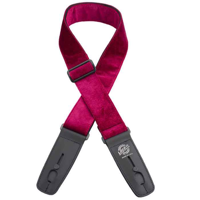 LOCK IT 2" CRUSHED VELVET RED Guitar Strap