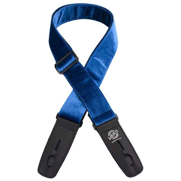 LOCK IT 2" CRUSHED VELVET BLUE Guitar Strap