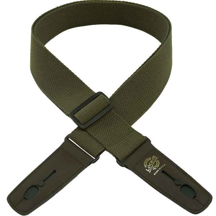 LOCK IT 2" COTTON OLIVE Guitar Strap
