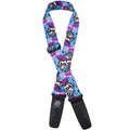 LOCK-IT 2" PLUSH POLY BLUE VIOLET SKULL Guitar Strap