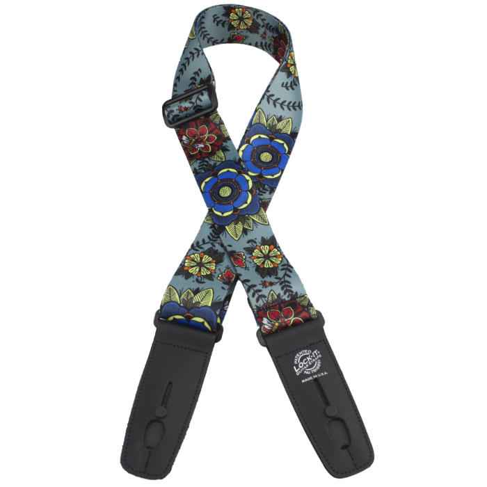 LOCK-IT 2" POLYPLUSH FLOWERS Guitar Strap