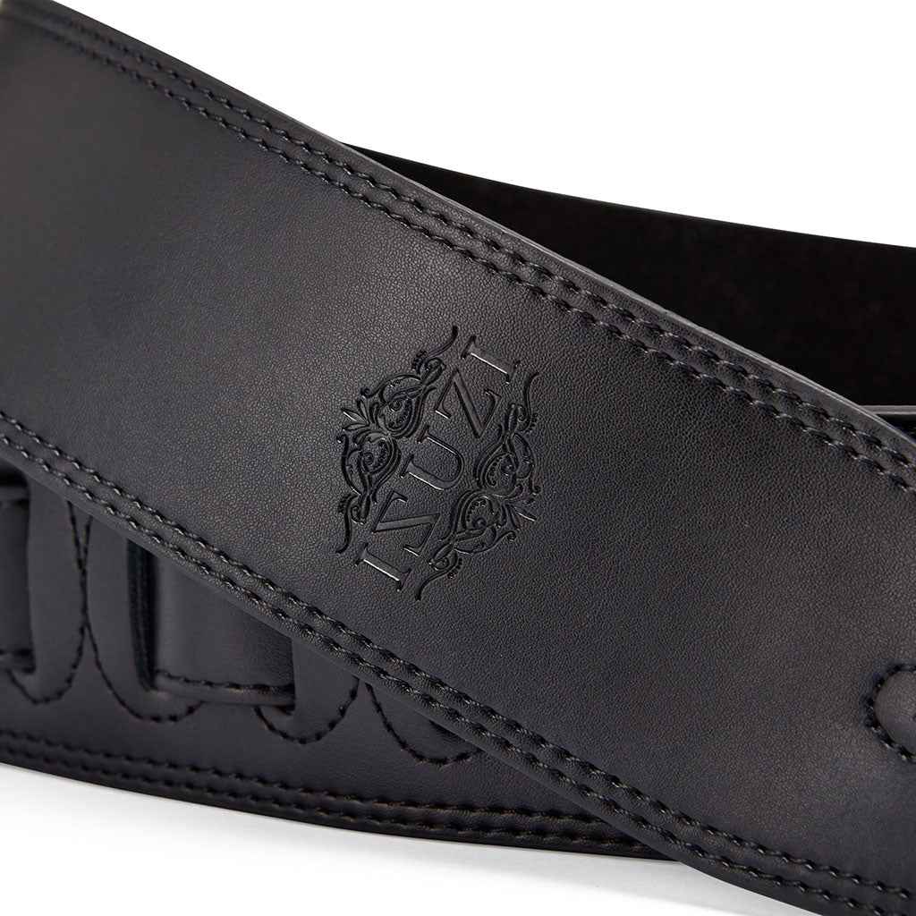 ISUZI LP-202BK Leather 2.5 inch top with suede leather backing & Black stitch