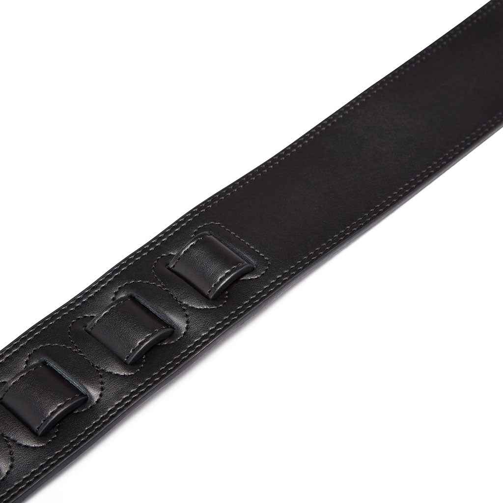 ISUZI LP-202BK Leather 2.5 inch top with suede leather backing & Black stitch