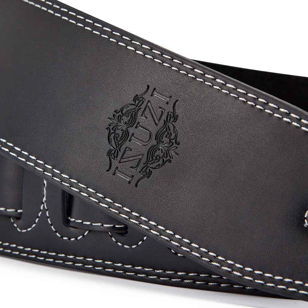 ISUZI LP-202WH Leather 2.5 inch top with suede leather backing & White stitch