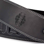 ISUZI LP-202WH Leather 2.5 inch top with suede leather backing & White stitch