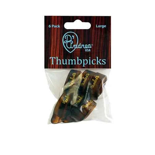 D'Andrea Large Thumb Picks - SHELL - 6 pack