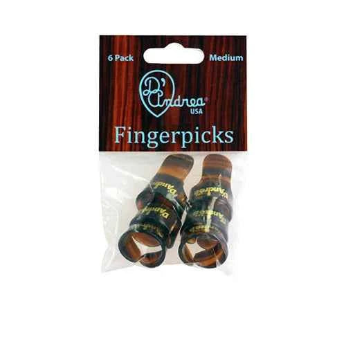 D'Andrea Plectrums, Large Finger Picks - SHELL - 6PC