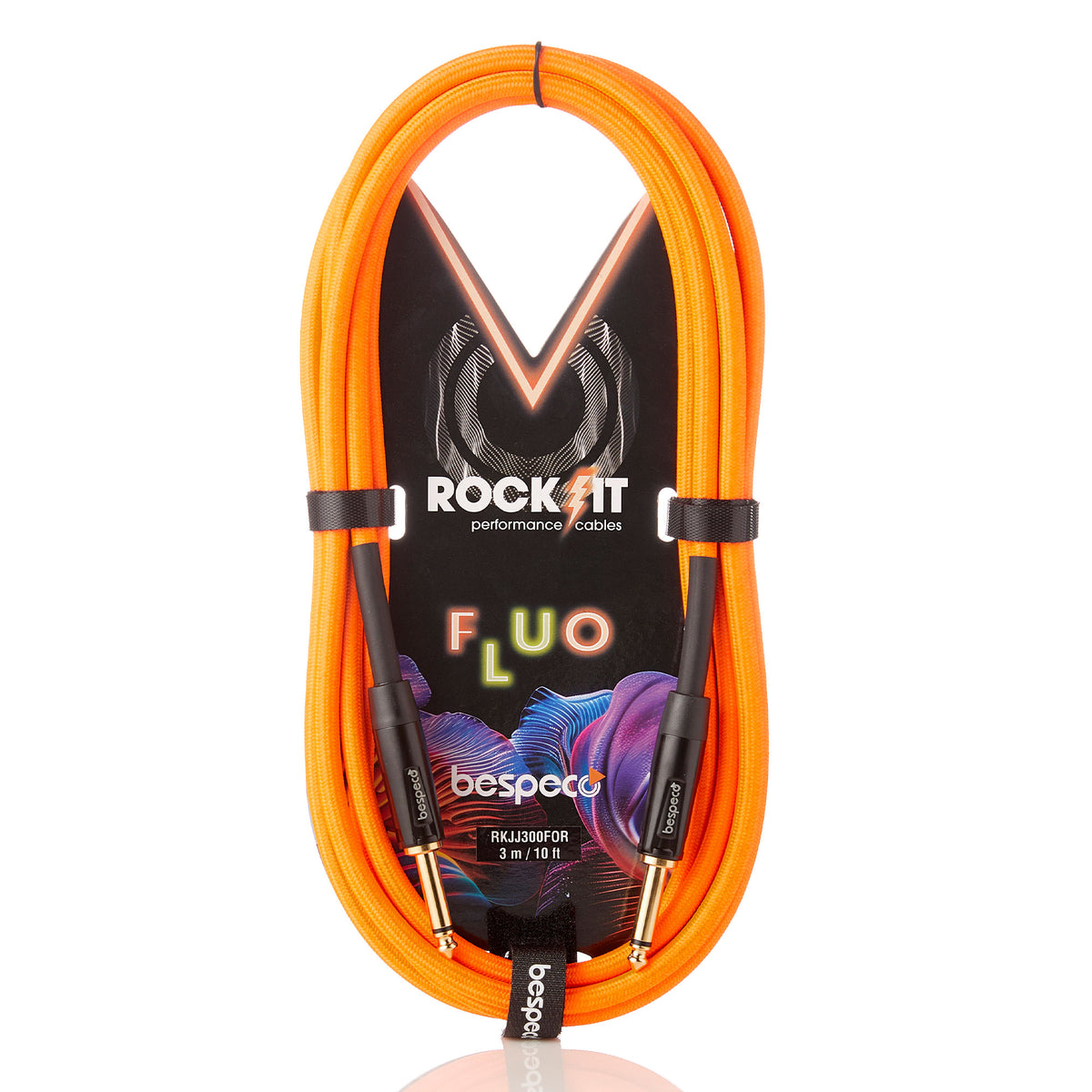 Bespeco RKJJ300FOR – 3 Metre Jack to Jack Fluorescent Orange
