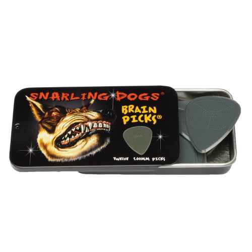 Snarling Dog, 351 Brain Picks - GREY 1.0mm - 12PC TIN