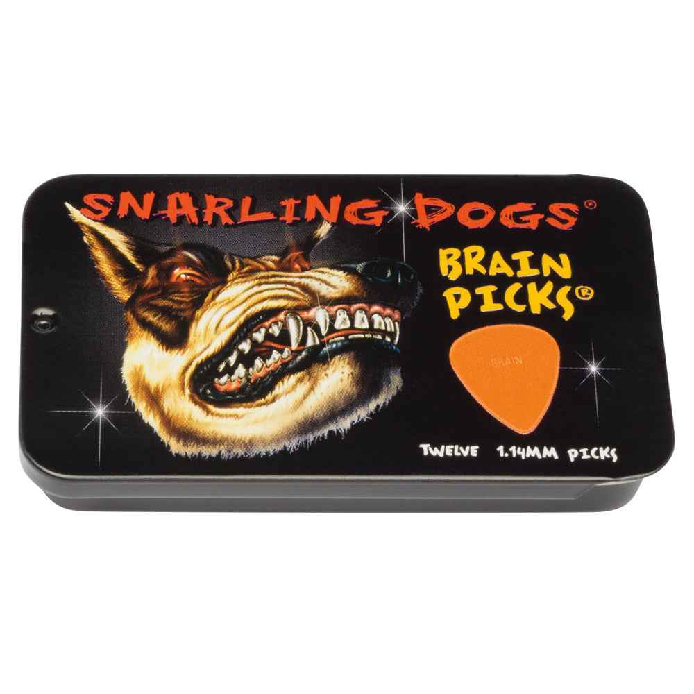 Snarling Dogs 351 Brain Picks - ORANGE 1.14mm - 12PC TIN