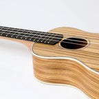 Snail UKC-480E Zebrawood Concert Ukulele with Ebony Fingerboard and bridge, view 2