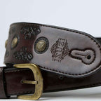 ISUZI VPB20-3 Dark Red Leather Guitar Strap