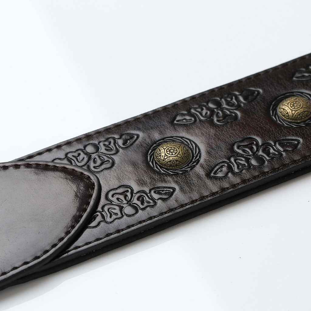 ISUZI VPB20-3 Dark Red Leather Guitar Strap
