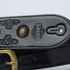 ISUZI VPB20-6 Black Leather Guitar Strap
