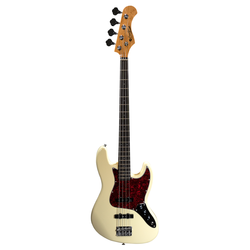Prodipe JB80 RA VW Bass, 4 Strings, Vintage White