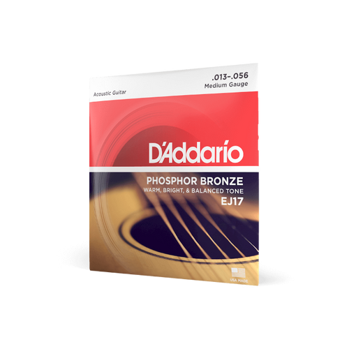 D'Addario 13-56 Medium, Phosphor Bronze Acoustic Guitar Strings