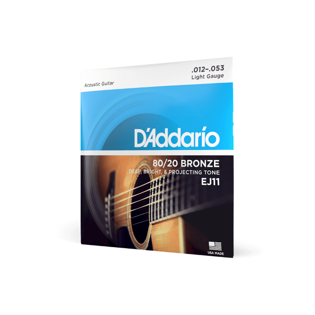 D'Addario 12-53 Light, 80/20 Bronze Acoustic Guitar Strings