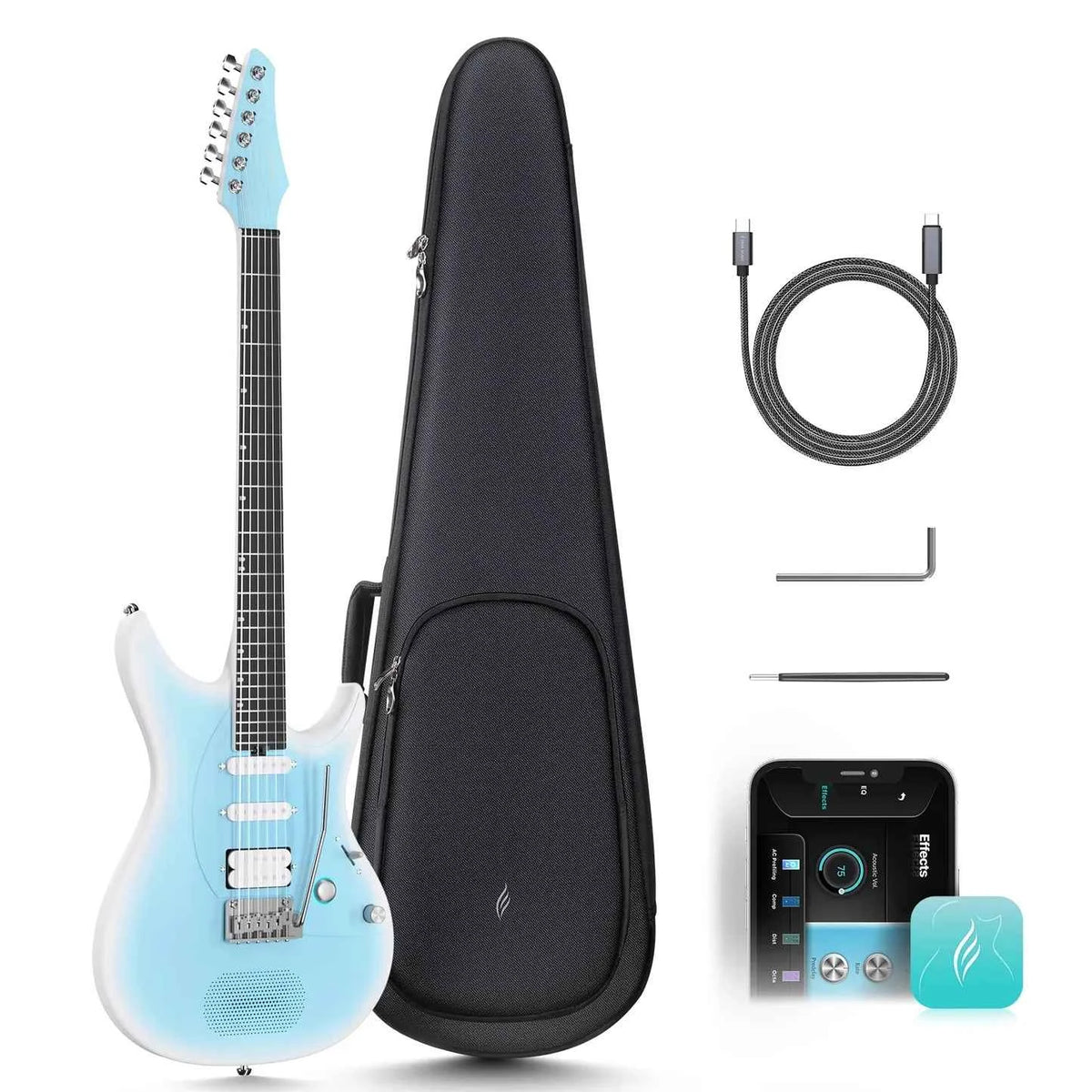 Enya Nova Go INSPIRE - Smart Guitar with Case - Light Blue