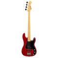 Prodipe PJ90 MA Alder TRD Bass, PB + JB Pickups, Flame Trans Red