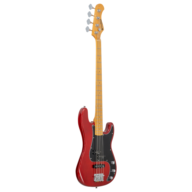Prodipe PJ90 MA Alder TRD Bass, PB + JB Pickups, Flame Trans Red – view 2