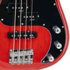 Prodipe PJ90 MA Alder TRD Bass, PB + JB Pickups, Flame Trans Red – view 3